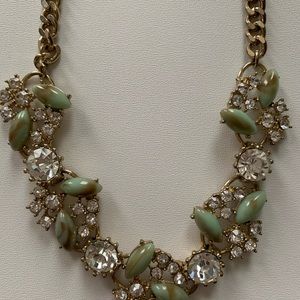Sparkly teal bib necklace.